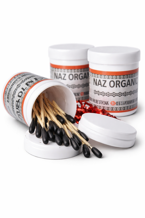 Organic NAAZ Kajal - 12 Sticks Box - Smudge-Proof Kajal - Pure Jet Black Eyes